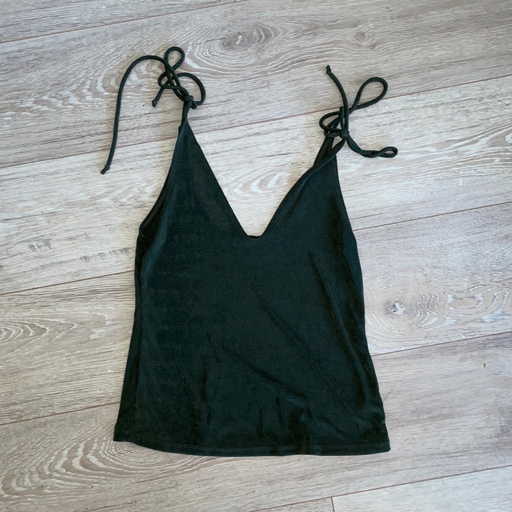 Free People Tie-Strap Tank Top - Dark Green